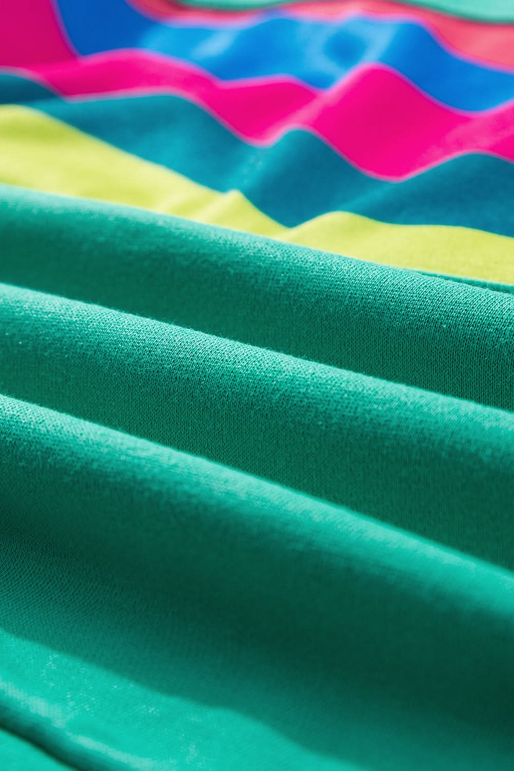 Green Colorful Striped Accent Long Sleeve T Shirt - Love Salve